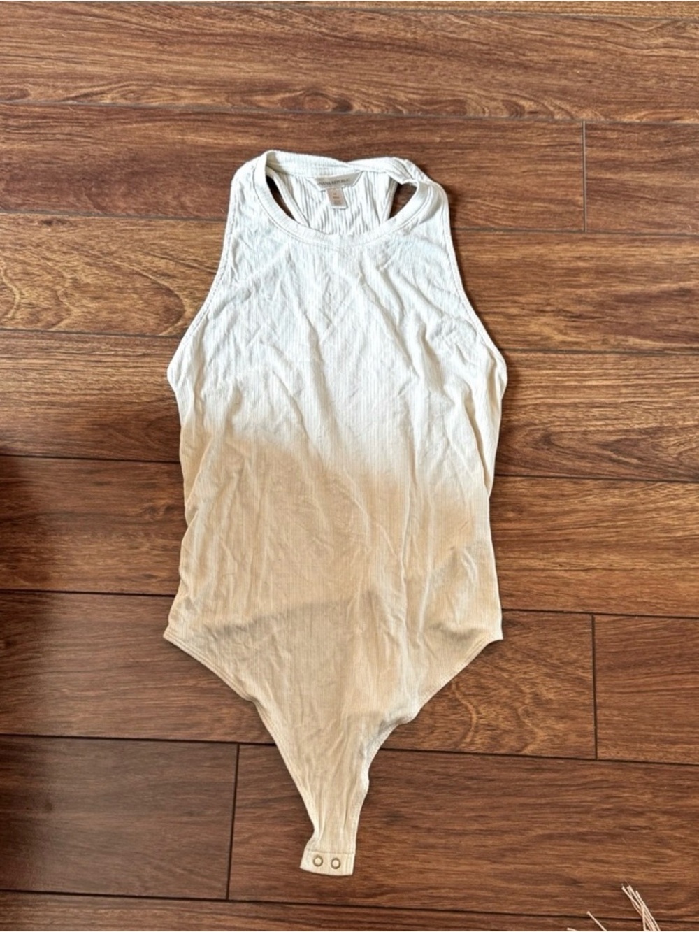 Banana Republic White Ribbed Tank Bodysuit